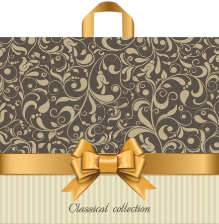 Пакет петлевая ручка 340x400x0,070 Бежевый узор ПВД /50/300