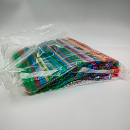 Трубочки с изгибом цветные MIX 210*5мм 250шт в упаковке/48