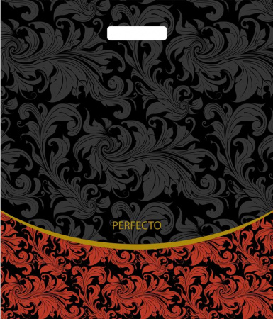 Пакет вырубная ручка 420х480х0,090 Перфекто Гипюр ПВД /25/400