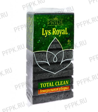 Губка д/посуды PRIDE  серая 115*55*40 6шт в упаковке/48