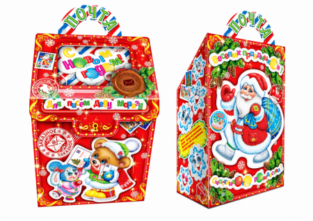 Почта Деда Мороза, картон, Уф. лак, с игрой., размер 160х90х285 мм 1000г/160