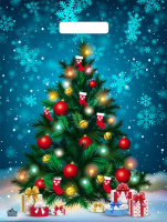 Пакет вырубная ручка 400х310х0,060 Яркая елочка ПВД /50/500