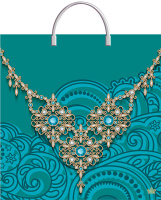 Пакет-сумка пласт ручка 360х370х0,100  Ожерелье с бирюзой ПВД /10/100