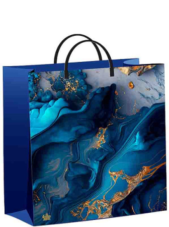 Пакет-сумка мягкая пласт ручка 300х300х0,140 Голубая лагуна /40
