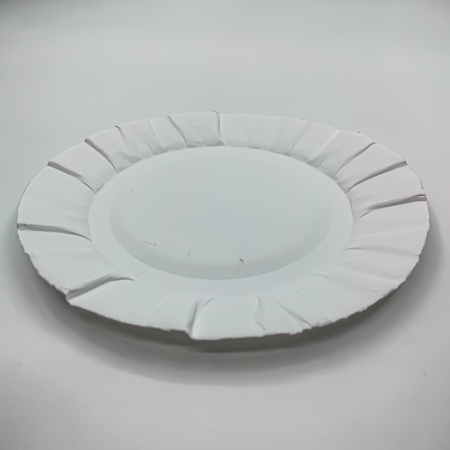 Тарелка бумажная D=175мм цвет белый цветное дно 100/2000