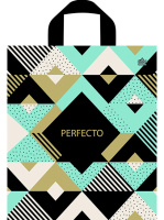 Пакет петлевая ручка 350х310х0,095 Перфекто Ромбэ ментоловый ПВД /25/300