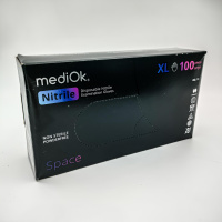 Перчатки неопудренные нитриловые черные ,M. AVIORA 100шт/10 Перчатки неопудренные нитриловые черные ,M. AVIORA 100шт/10