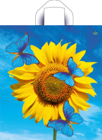 Пакет петлевая ручка 420x380x0,037 Яркий подсолнух ПНД /50/300