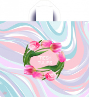 Пакет петлевая ручка 340x400x0,070 Круговорот цветов ПВД /50/300