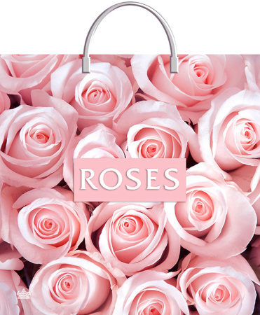 Пакет-сумка пласт ручка 360х370х0,100 Миллион роз ПВД /10/100