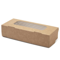 Контейнер универсальный FoodToGo с окном 500мл картон 170х70х40 мм  100шт.в уп. / 200 шт.