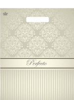 Пакет вырубная ручка 370х300х0,090 Перфекто Бежевое серебро ПВД /25/400