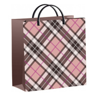 Пакет-сумка мягкая пласт ручка 300х300х0,140 Клетка барбери /40