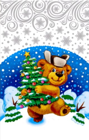 Пакет подар. мет.с рис. 25*40 "Лесник" Интерпак /100/2000 