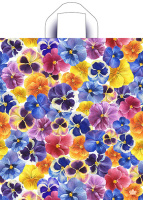 Пакет петлевая ручка 420x380x0,037 Цветочки ПНД /50/300