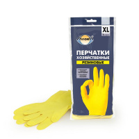 Перчатки латексные  хозяйственные универсальные  XL желтые   AVIORA /120
