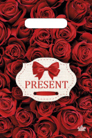 Пакет вырубная ручка 300х200х0,030 Презент бордо ПВД /100/3000