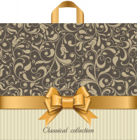 Пакет петлевая ручка 340x400x0,070 Бежевый узор ПВД /50/300