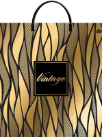 Пакет-сумка пласт ручка 360х370х0,100 Винтаж голд ПВД /10/100