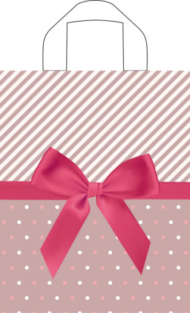 Пакет петлевая ручка 350х280х0,055 Атласный бантик ПВД /50/700