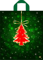 Пакет петлевая ручка 435х380х0,035 Елочка на веревочке ПВД /50/500