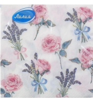 Салфетки бумажные 33*33 20шт 2сл Лилия Очарование/15