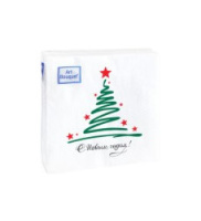 Салфетки бумажные 20*20 Bouquet НГ 2 слоя 30л. С Новым годом/26/26