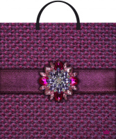 Пакет-сумка пласт ручка 360х370х0,100 Брошь на бордо ПВД /10/100