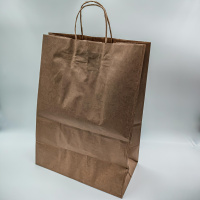 Пакет бумажный с кручеными ручками крафт  260х150х350мм /200 