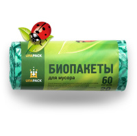 Мешки д/мусора БИО 60л/20шт. 15 мкм 54х64 черные Уфа ПАК /18