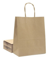 Пакет бумажный с кручеными ручками крафт  260х120х320мм /175 