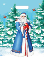 Пакет вырубная ручка 400х310х0,060 Новогодний гость ПВД /50/500