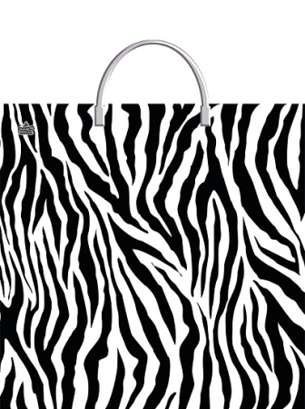 Пакет-сумка пласт ручка 350х360х0,085  Зебра ПВД /10/100