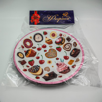 Тарелки бумажные Пирожные  d=23см (6шт в упаковке) ФЕЕРИКА