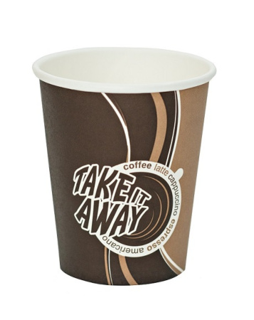 Стакан бумаж.однослойный 250мл Take away  50/1000