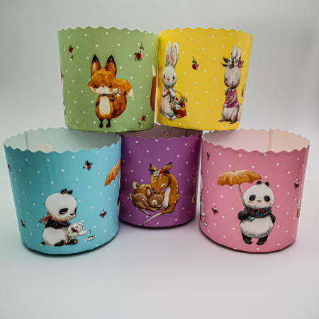 Форма бумажная д/куличей d90*h90мм Зверята 100/2000