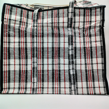 Сумки полипропиленовые 45*40+20 №2 ПП с молнией клетка  /10