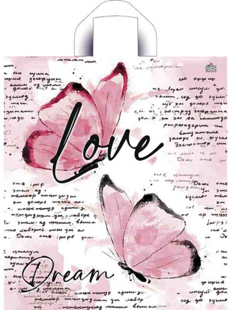 Пакет петлевая ручка 420x380x0,037  Лав Дрим  ПНД /50/300