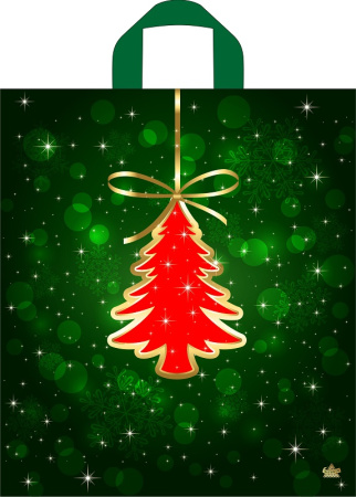 Пакет петлевая ручка 435х380х0,035 Елочка на веревочке ПВД /50/500