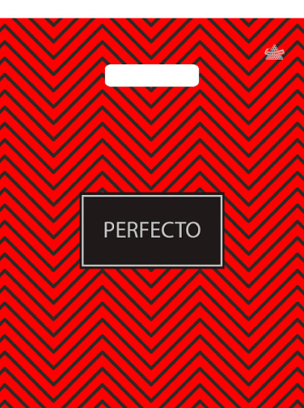 Пакет вырубная ручка 370х300х0,090 Перфекто Зигзаг ПВД /25/400