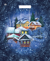 Пакет вырубная ручка 450х380х0,060 ламин Домики /50/500