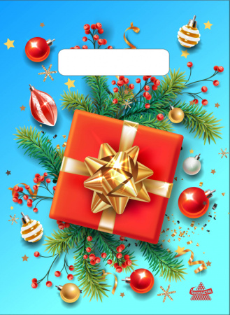 Пакет вырубная ручка 190х250х0,030 Красный подарок ПВД /100/3000