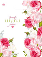 Пакет вырубная ручка 450х340х0,030 Цветочный роман ПНД /50/800