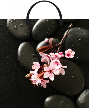 Пакет-сумка пласт ручка 360х370х0,100 Японская сакура ПВД /10/100