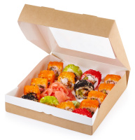 Контейнер универсальный с окном ECO Tabox PRO 1500мл 200х200х40 мм картон 25/225