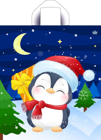 Пакет петлевая ручка 420х380х0,037 Сюрприз от пингвина ПНД /50/300