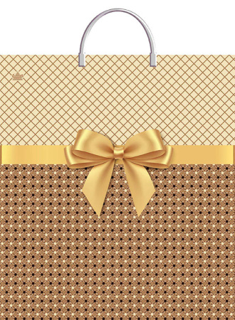 Пакет-сумка пласт ручка 440х400х0,100 Золотистый ПВД /10/100