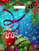 Пакет вырубная ручка 400х310х0,060 Яркий серпантин ПВД /50/500