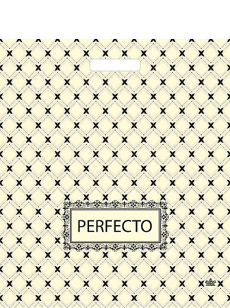 Пакет вырубная ручка 420х480х0,090 Перфекто Беж ПВД /25/300