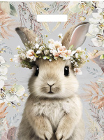 Пакет вырубная ручка 400х310х0,060 ламин Летний Зайка  /50/500